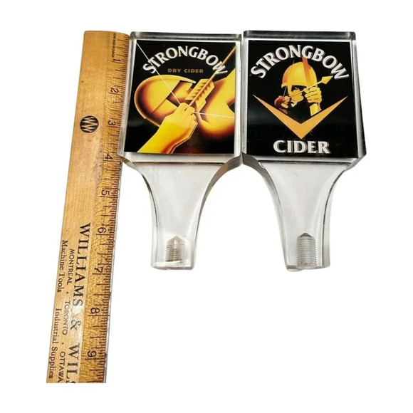 Strong  Bow Cider & Dry Cider Lot 2 Acrylic Tap Handle Pull Breweriana - Picture 5 of 6